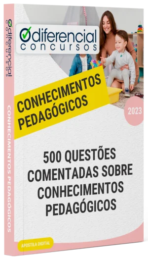 Capa Apostila - 500 questões comentadas sobre CONHECIMENTOS PEDAGOGICOS